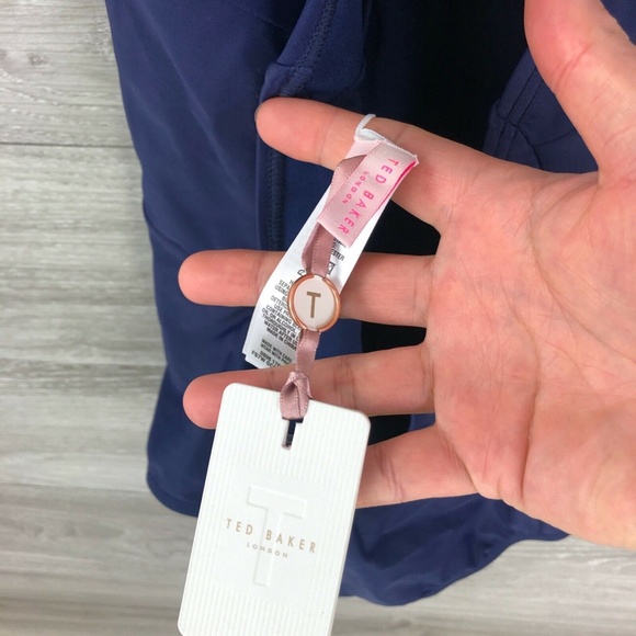 TED BAKER NWT $149 HALTER PIKAA ONE PIECE SWIMSUIT NAVY SIZE 10 US - Picture 9 of 12